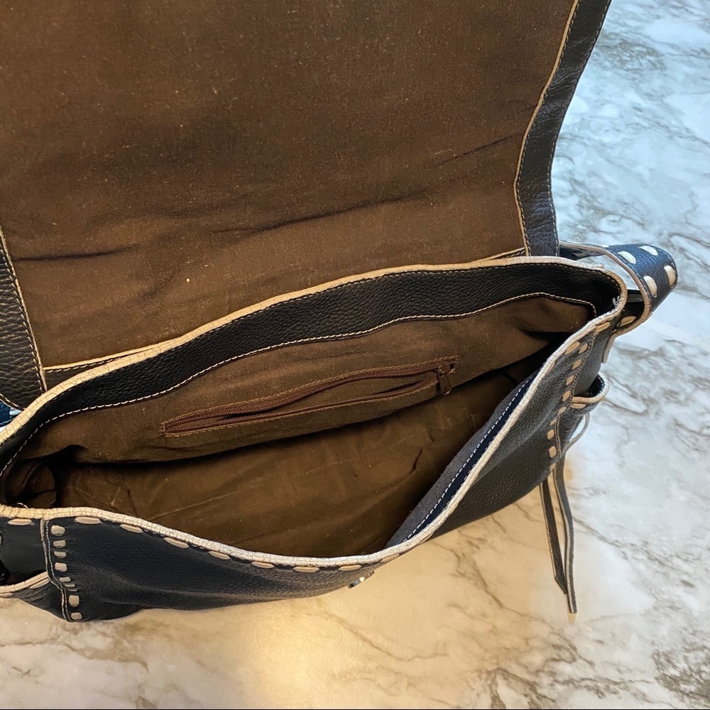 nuovedive italian leather bag navy blue - Picture 5 of 7
